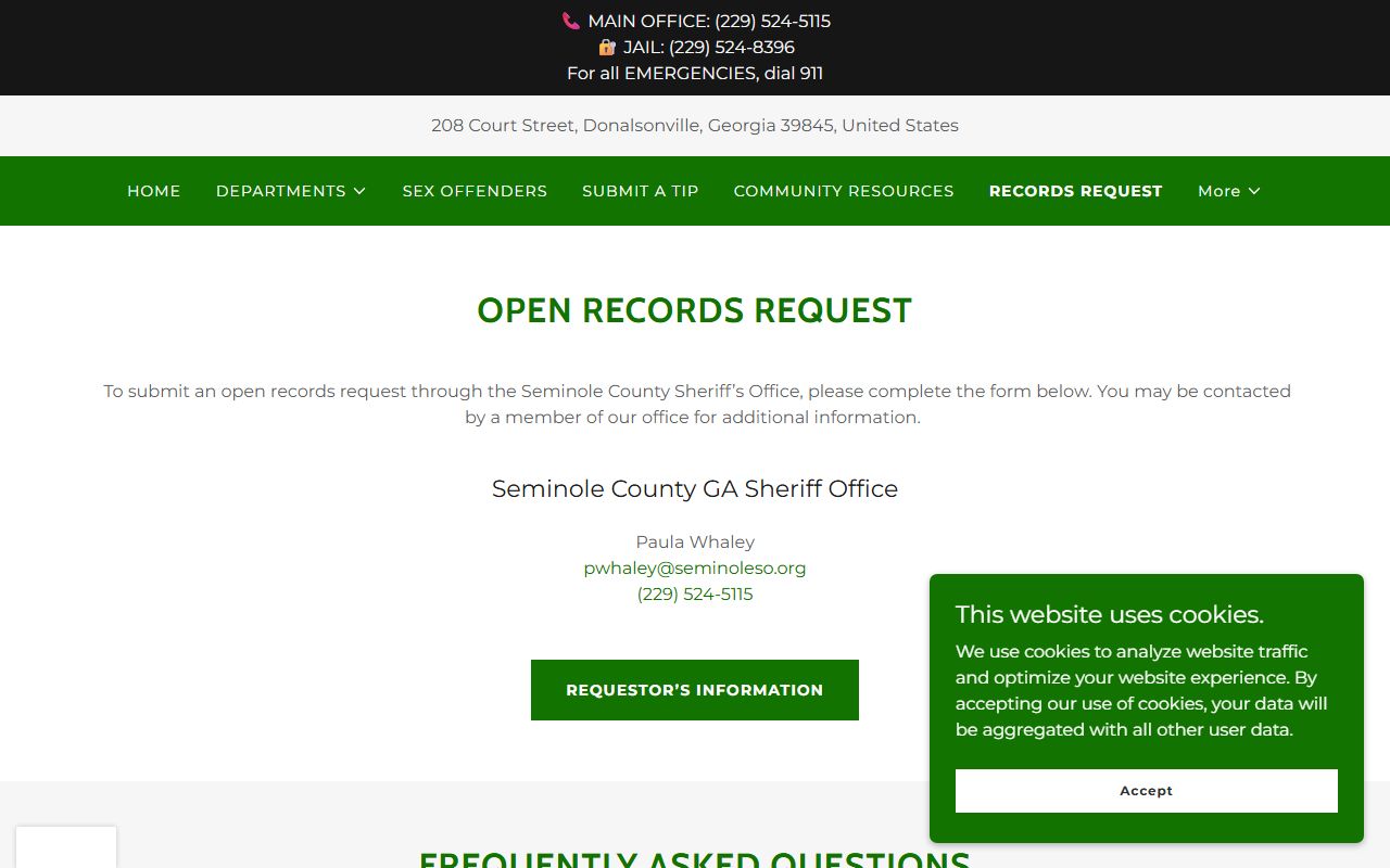 Seminole County criminal court records sheriff open records request form
