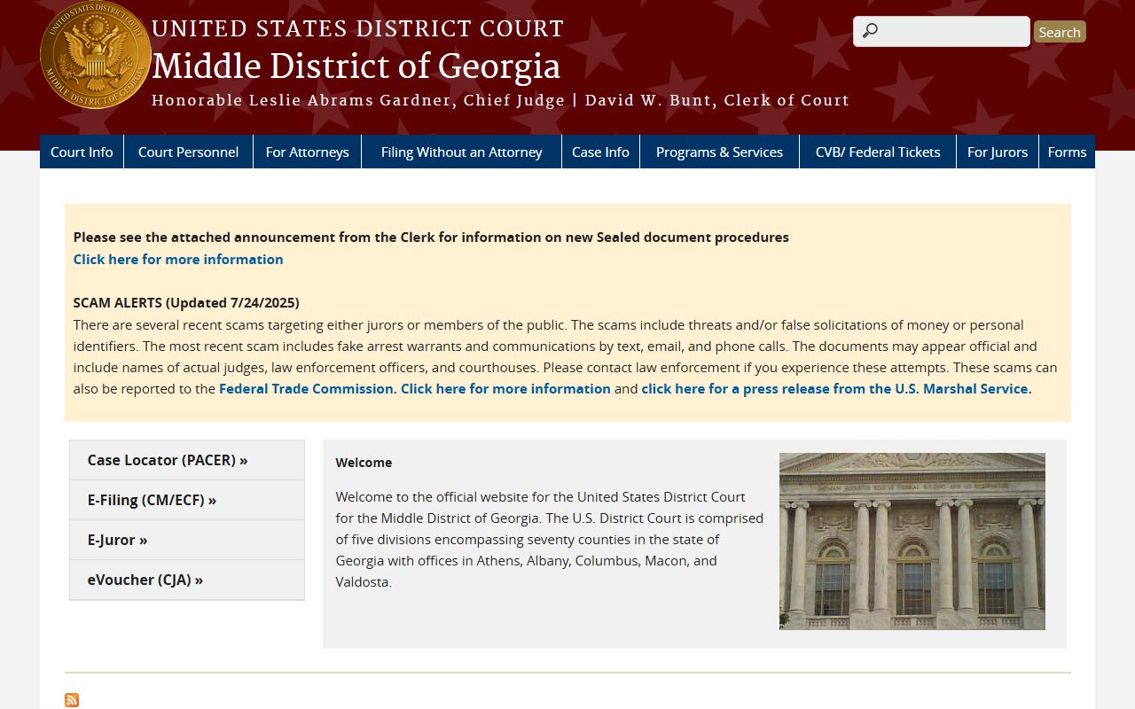 Seminole County Superior Court federal distinction Middle District of Georgia homepage