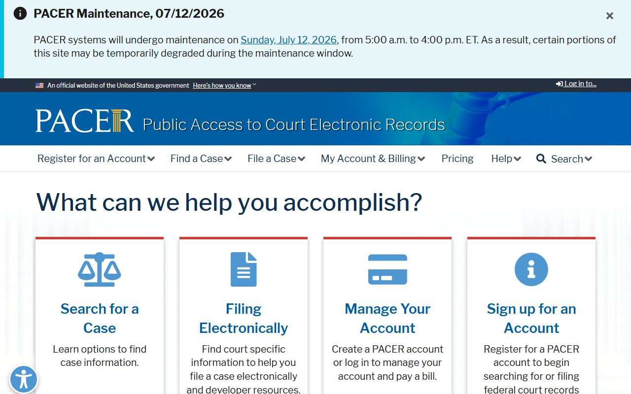 Seminole County Superior Court PACER federal record system source