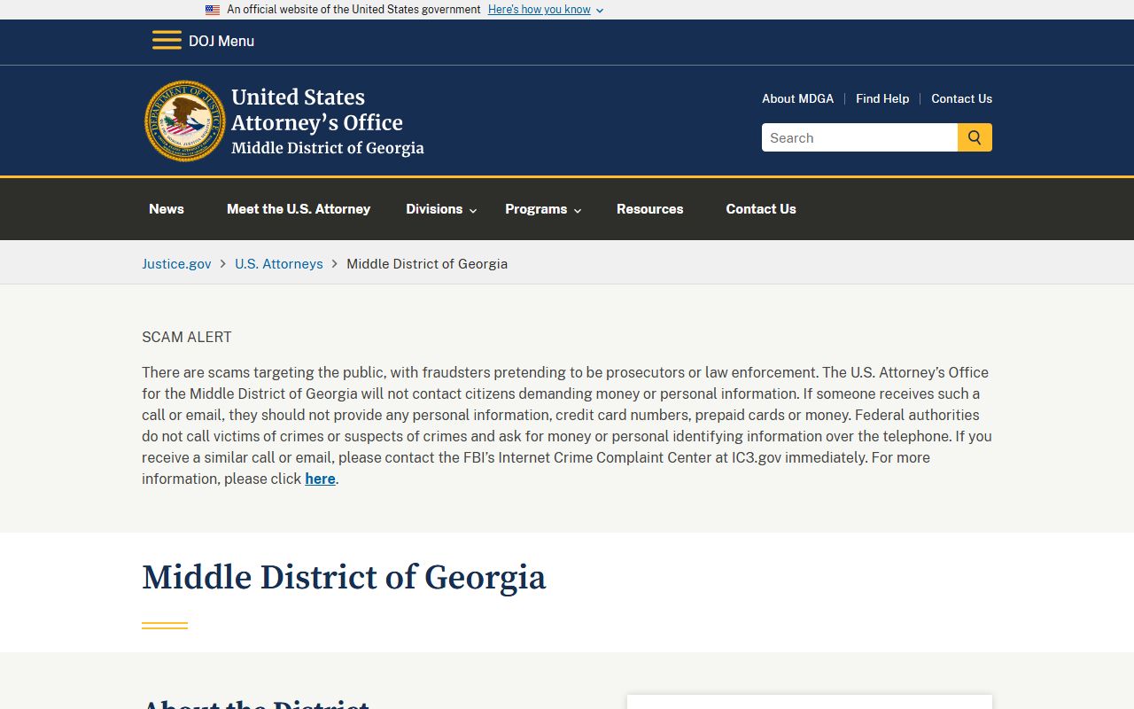 Seminole County Superior Court federal prosecution U.S. Attorney source