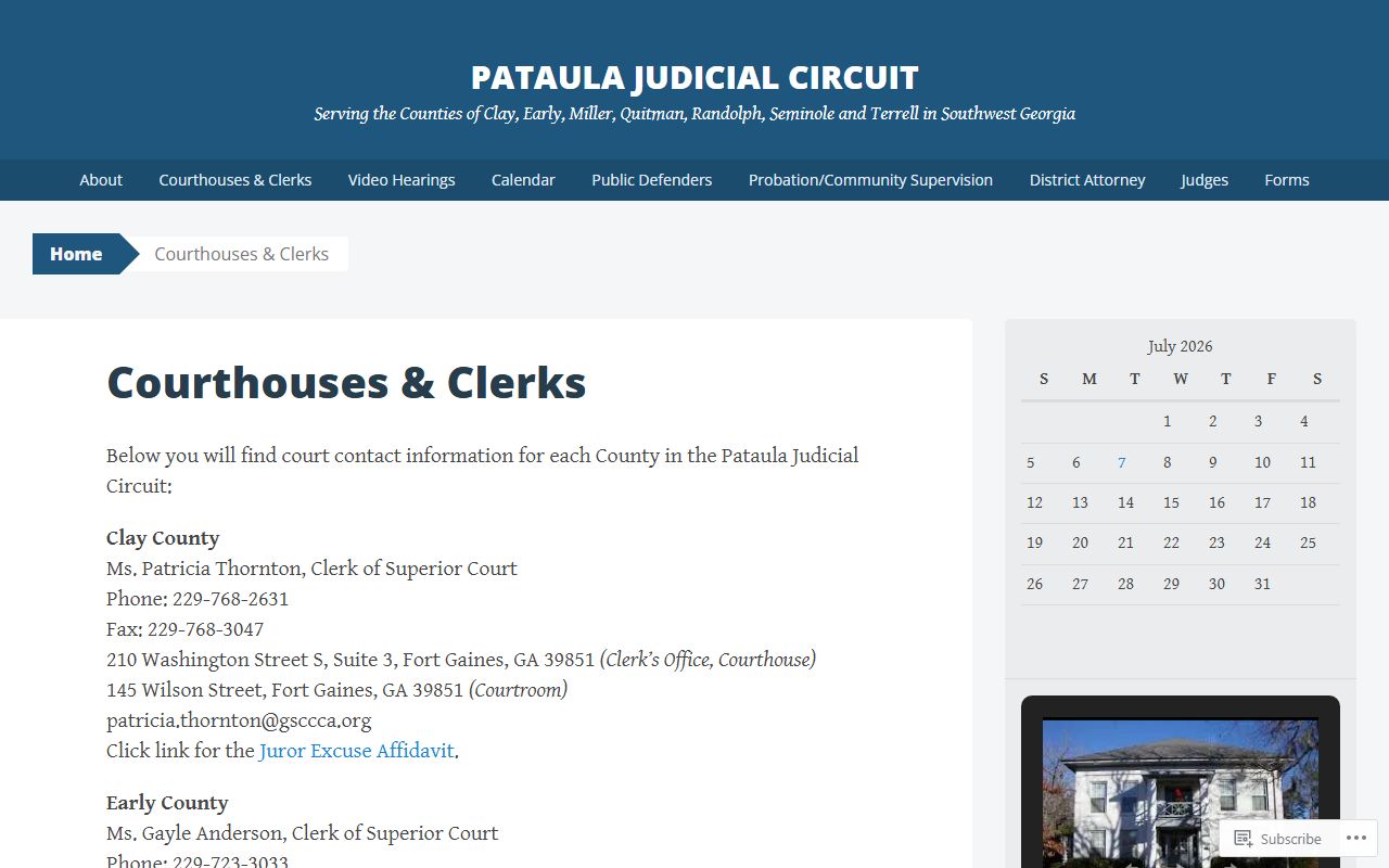 Seminole County court records Pataula clerk contacts