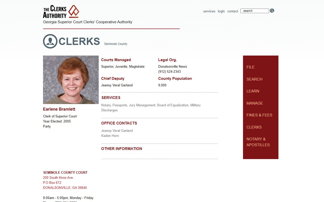 Seminole County court records GSCCCA clerk profile