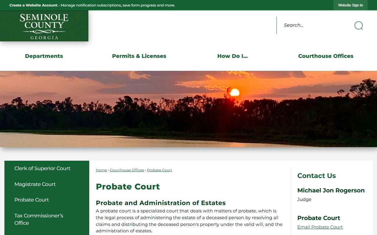 Seminole County Probate Court records page