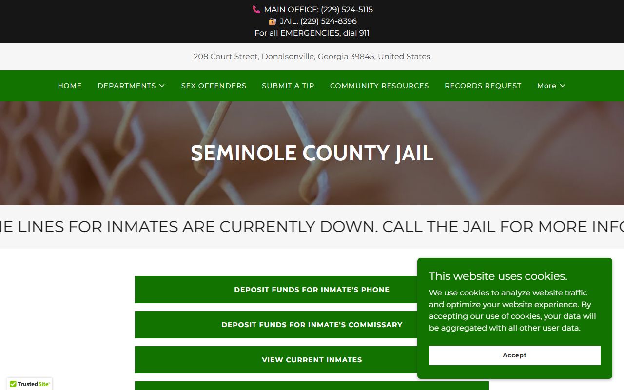 Seminole County inmate records jail page