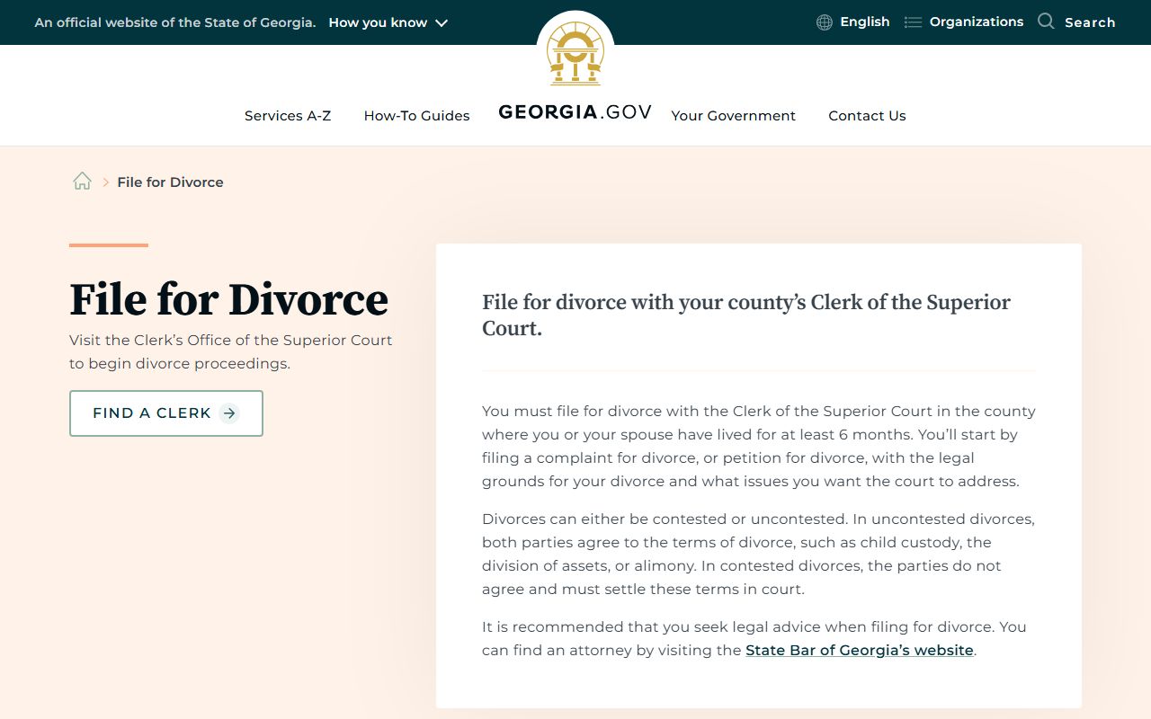 Seminole County divorce records Georgia divorce filing guidance