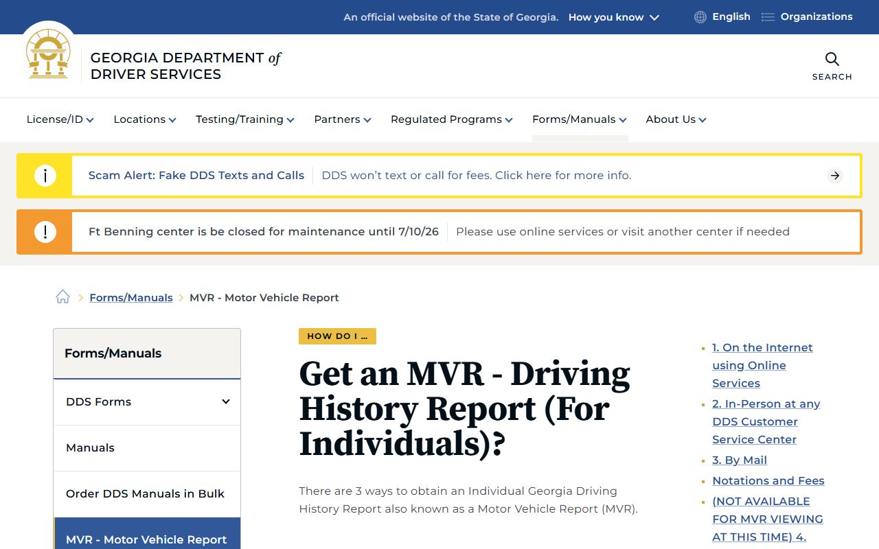 Seminole County traffic court records DDS motor vehicle report request