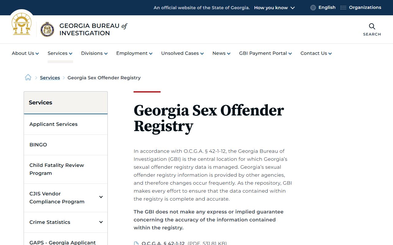 Seminole County warrant records and GBI registry service information